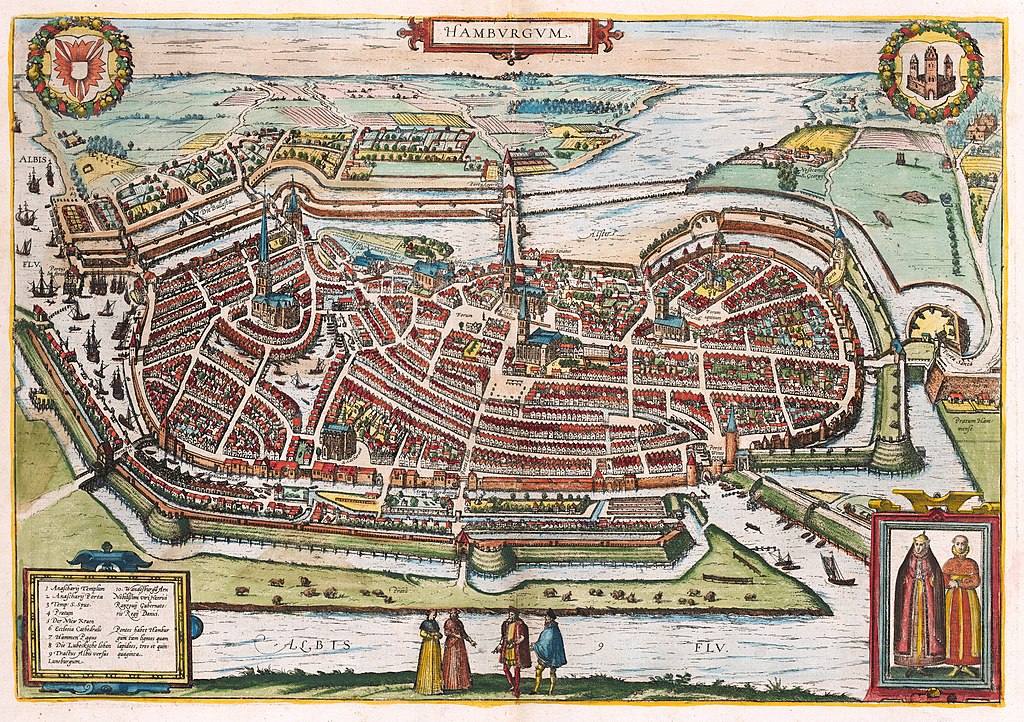 Hamburg by Georg Braun and Franz Hogenberg (1588)