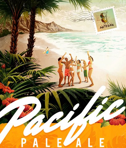 Pacific Pale Ale - pierwsza etykieta piwa