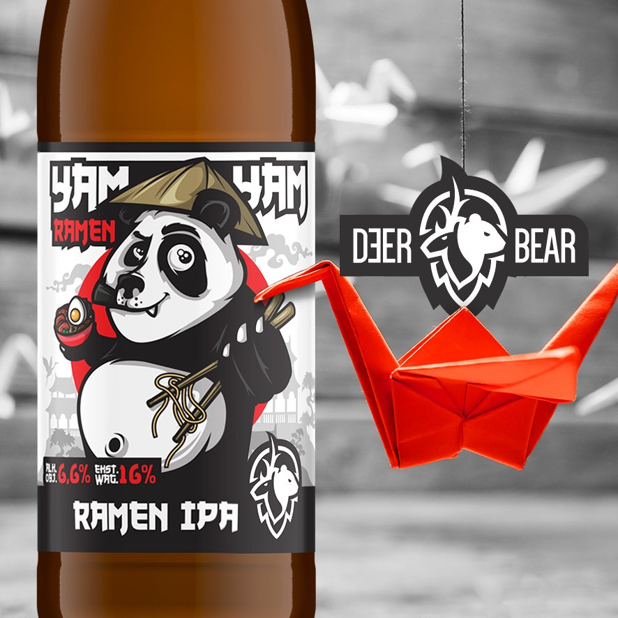 10 piw z dodatkiem roślin - YamYam Ramen - Deer Bear