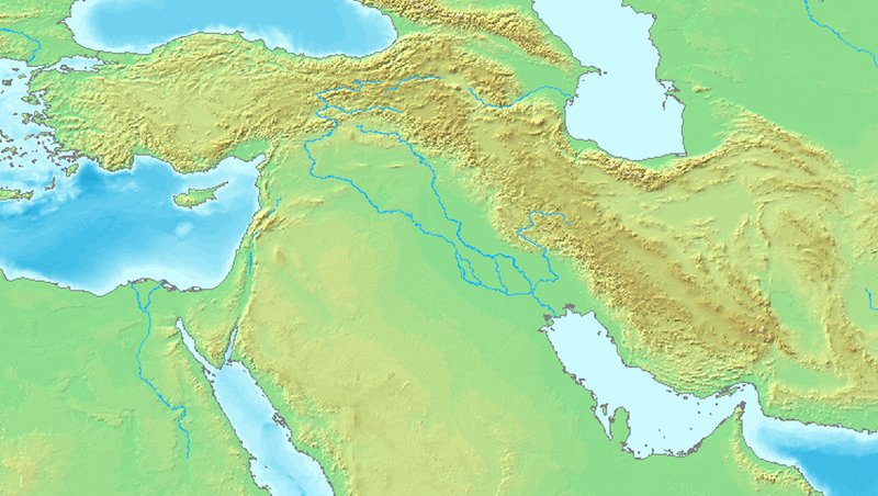 Mapa prezentująca teren między Tygrysem i Efuratem