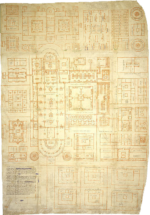 piwowarstwo w średniowieczu - plan klasztoru w sankt gallen